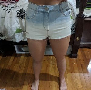 High Waisted Light Denim Shorts